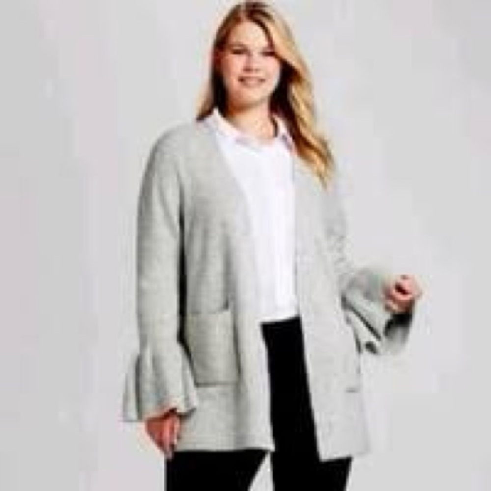 A New Day | Cozy Heather Grey Bell Sleeve Cardigan